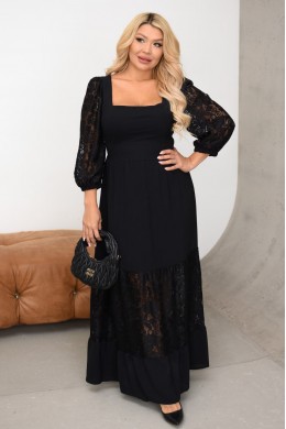 Длинное платье со вставками кр