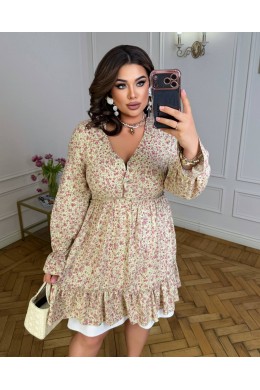 Платье штапель с двойной юбкой и