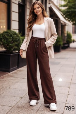 Прямые широкие штаны двунитка 