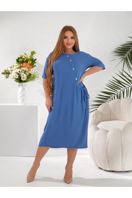 Платье свободное косые пуговиц