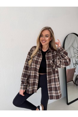 Рубашка свободного кроя фланел