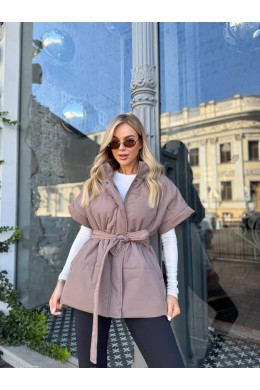 Жилетка на змейке с капюшоном 